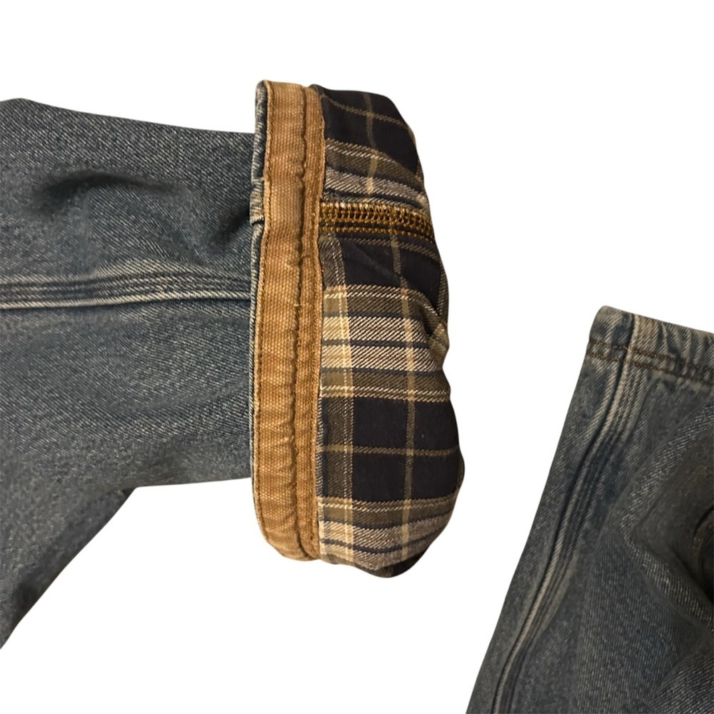 Duluth Trading Co Flannel Lined Relaxed Fit Blue Jeans - Picture 5 of 7